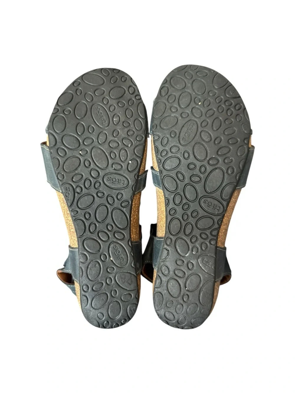 Taos Universe Leather Comfort Sandals Blue Gray Size 9-9.5 / EU 40